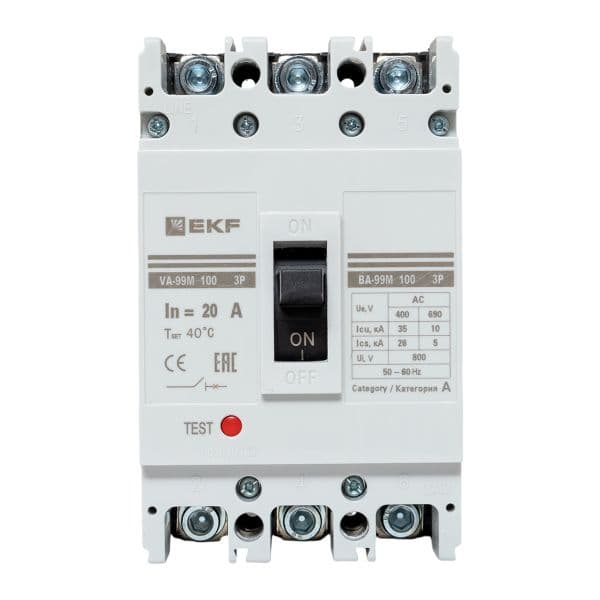 Выключатель автоматический ВА-99М 100/20А 3P 35кА PROxima