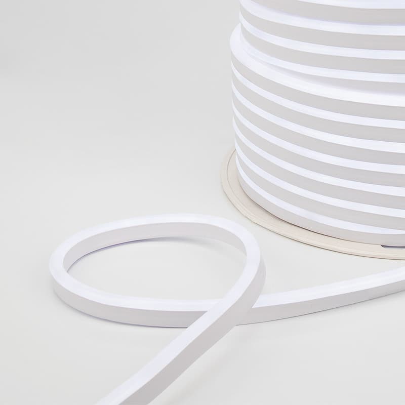 Неон гибкий SMD 8х16 мм односторонний белый 120 LED/м 10 м с комплектом подключения IP65 набор