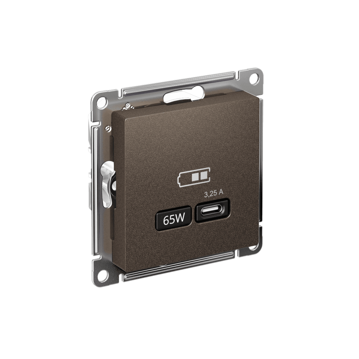 ATLASDESIGN USB РОЗЕТКА тип-C 65W высокоскор.заряд. QC, PD, механизм, МОККО