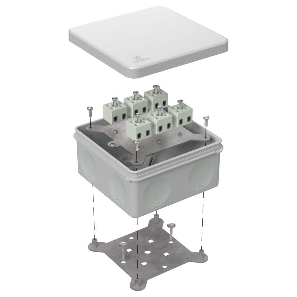 Коробка огнестойкая для о/п двухкомпонентная 60-0300-FR2.5-12 Е15-Е120 RAL7035 100х100х50 (14 шт/кор)