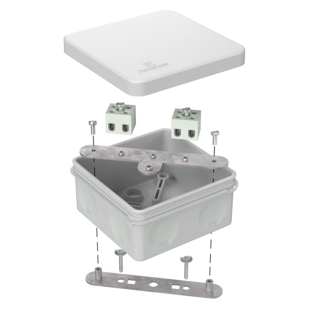 Коробка огнестойкая для о/п двухкомпонентная 60-0210-FR2.5-4 Е15-Е120 RAL7035 80х80х40