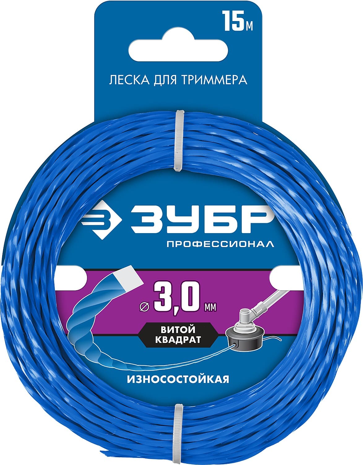 Леска для триммера ВИТОЙ КВАДРАТ 3.0 мм 15 м Профе
