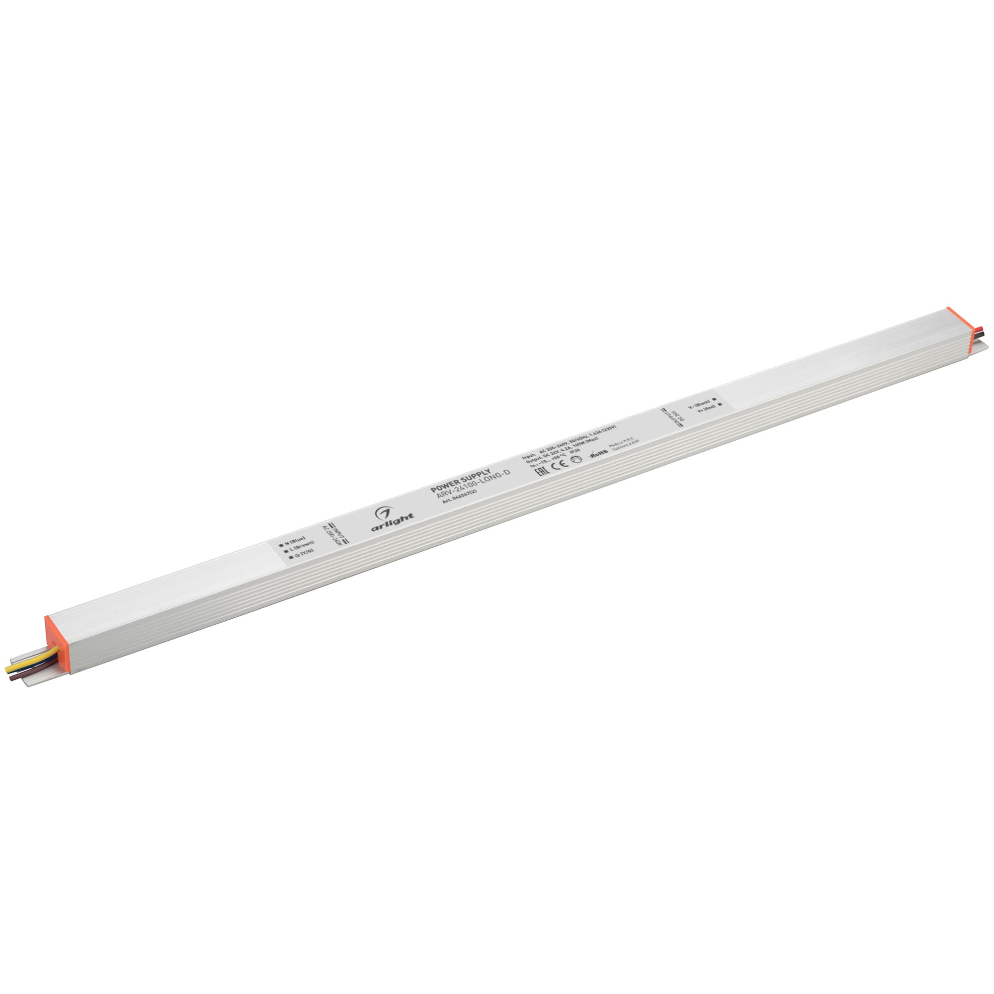 Блок питания ARV-24100-LONG-D (24V, 4.1A, 100W) (ARL, для светодиодных лент, IP20 металл, 3 года)