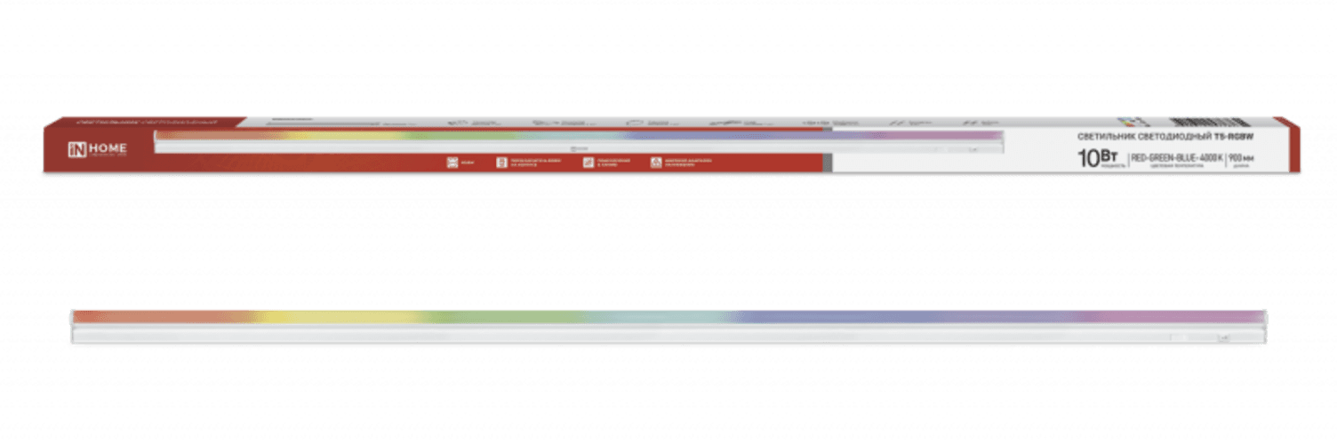 Светильник светодиодный СПБ-Т5-RGBW 10Вт 230B red-green-blue-4000К 900мм IN HOME