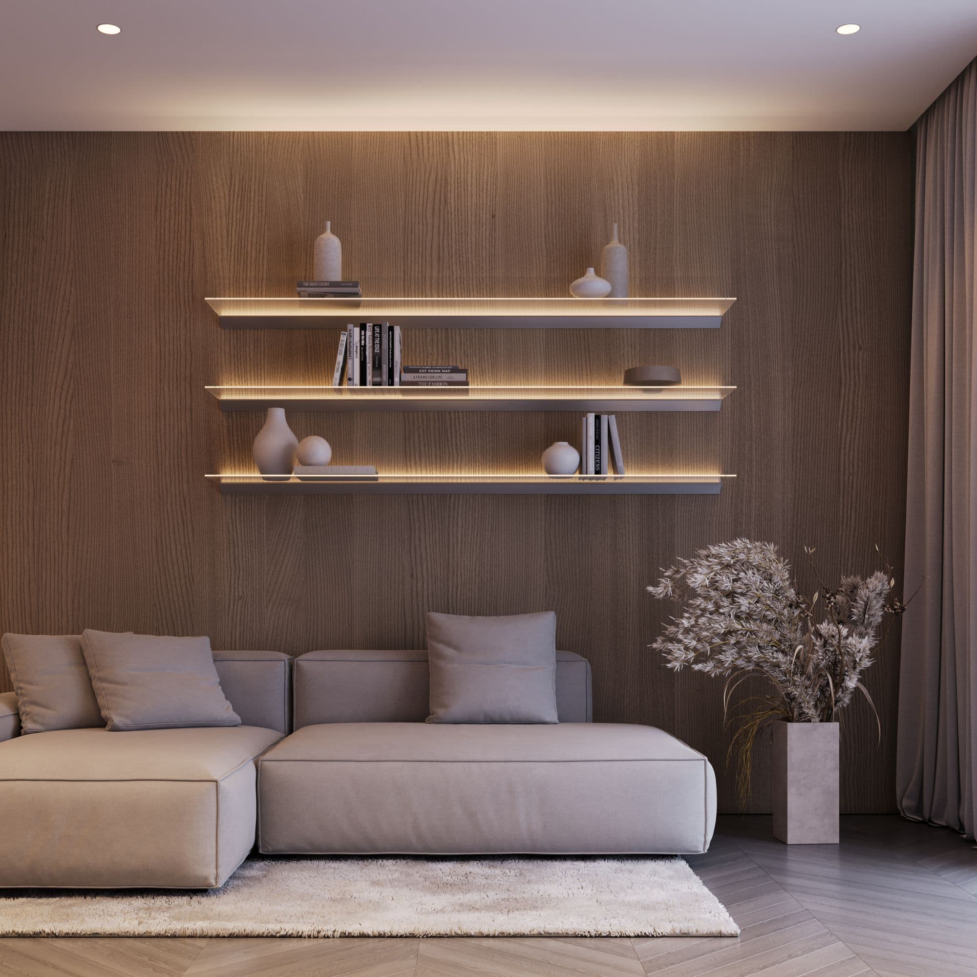 Профиль SHELF-600-2000 ANOD, алюминий