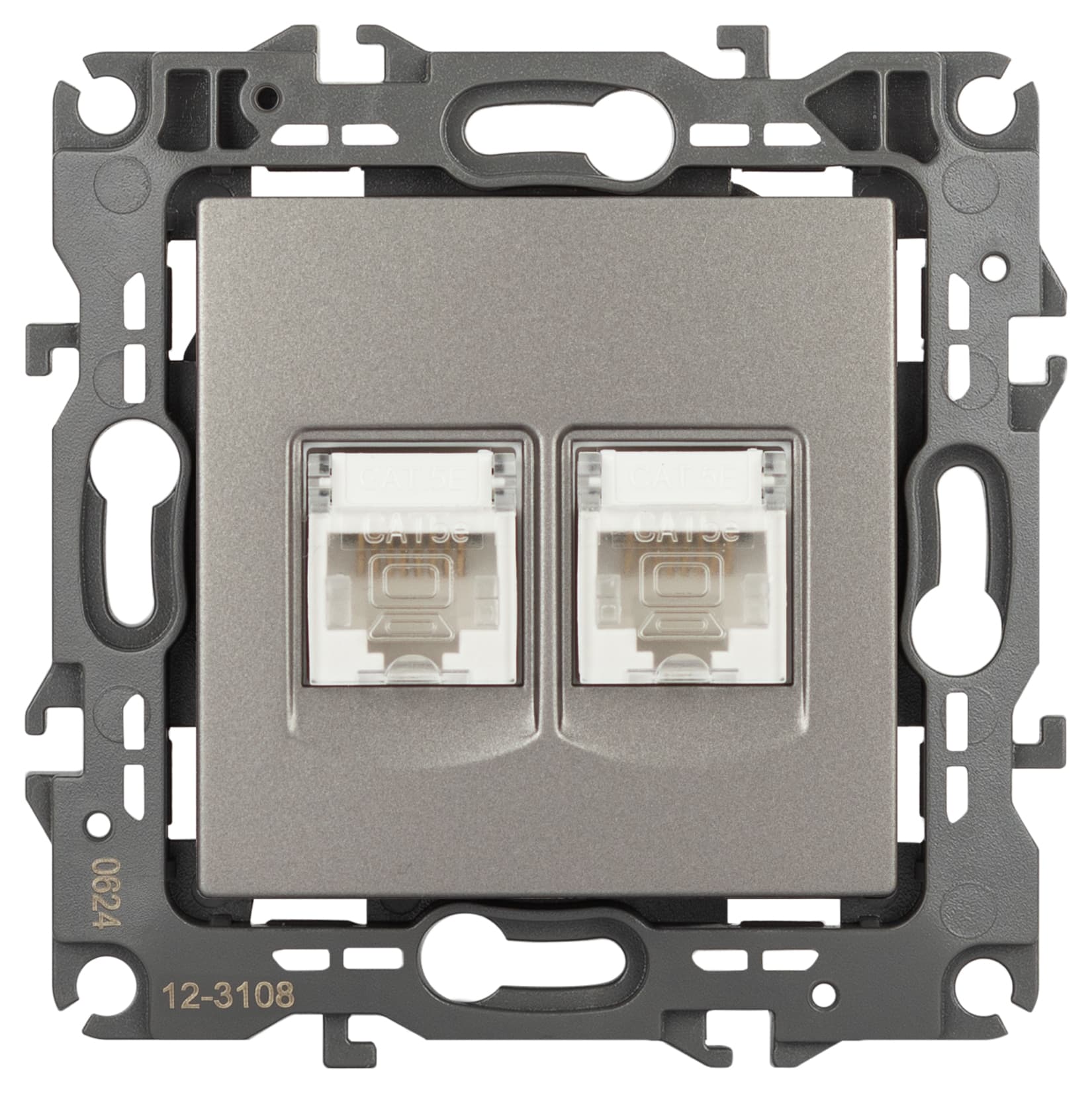 Розетка Серия 12 12-3108-16 информационная двойная 2XRJ45, титан