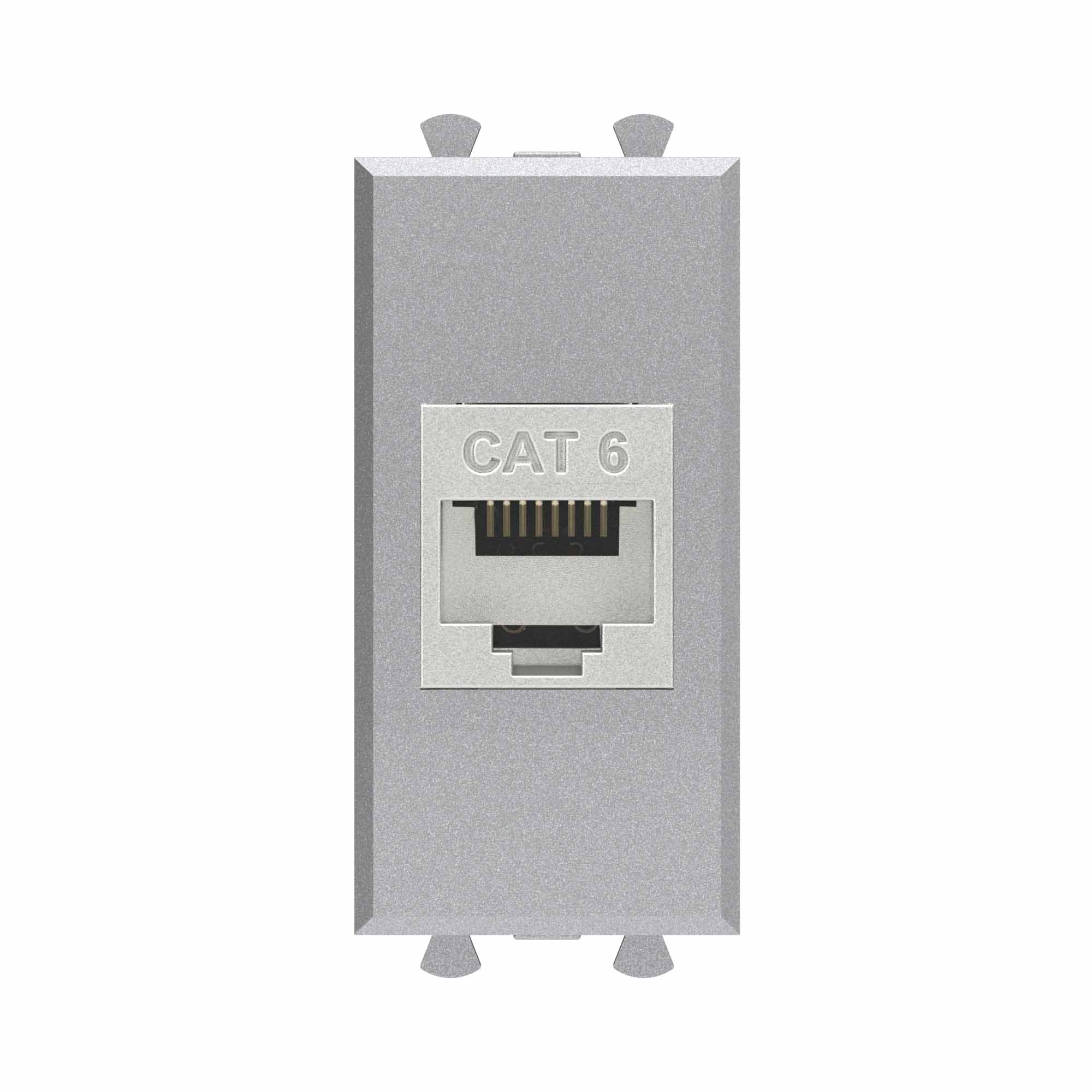 Avanti Компьютерная розетка RJ-45 без шторки модульная, кат.6 экранированная,  Закаленная сталь, 1 модуль