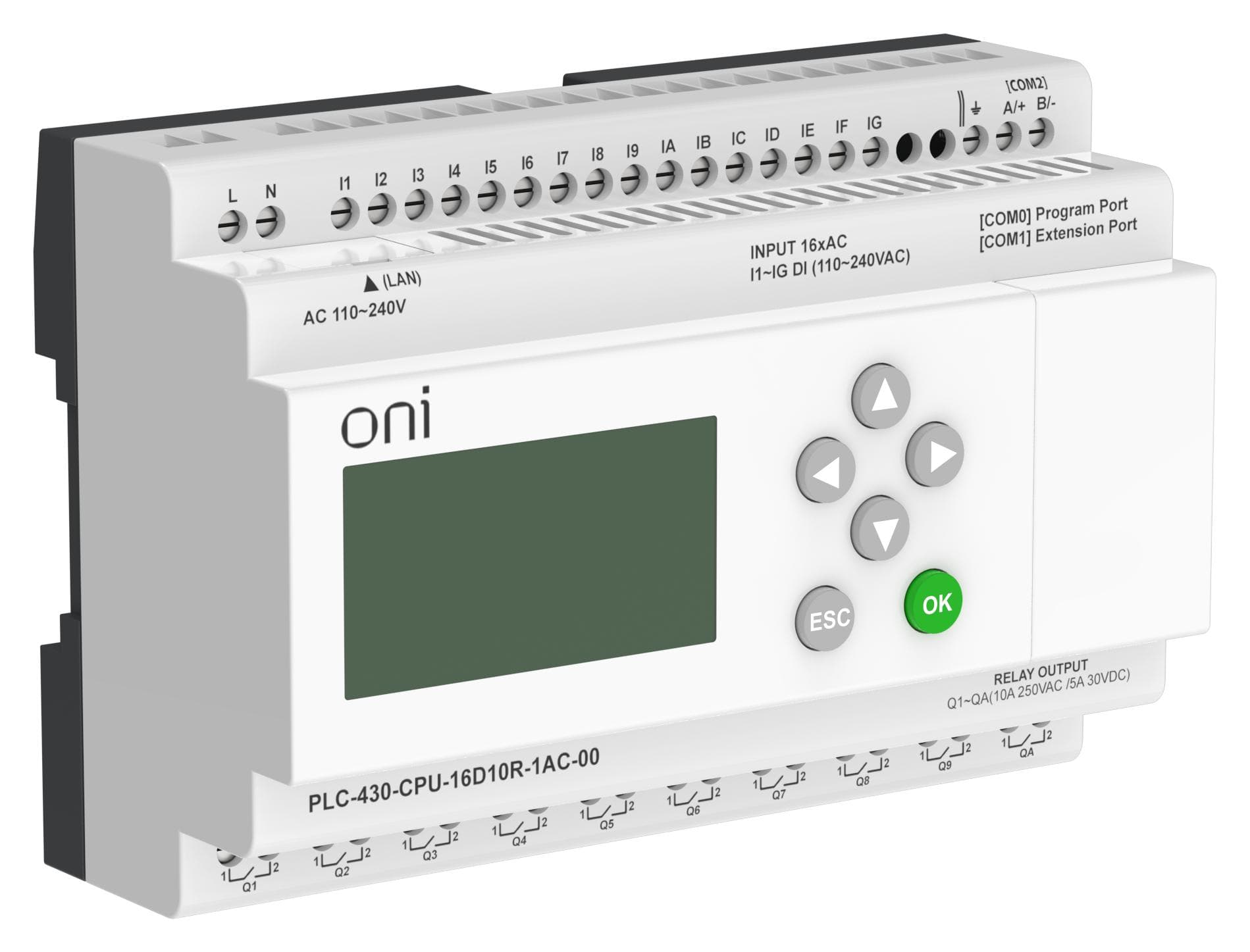 Модуль ЦПУ 16 DI 10 RO 220В AC с Ethernet портом с экраном