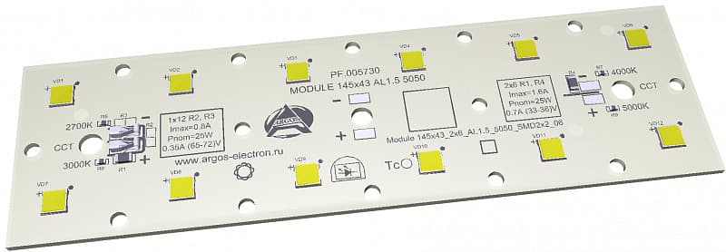 Модуль светодиодный MODULE 145x43 AL1.5 2x6 Refond 5050 CRI70 4000K SMD2x2