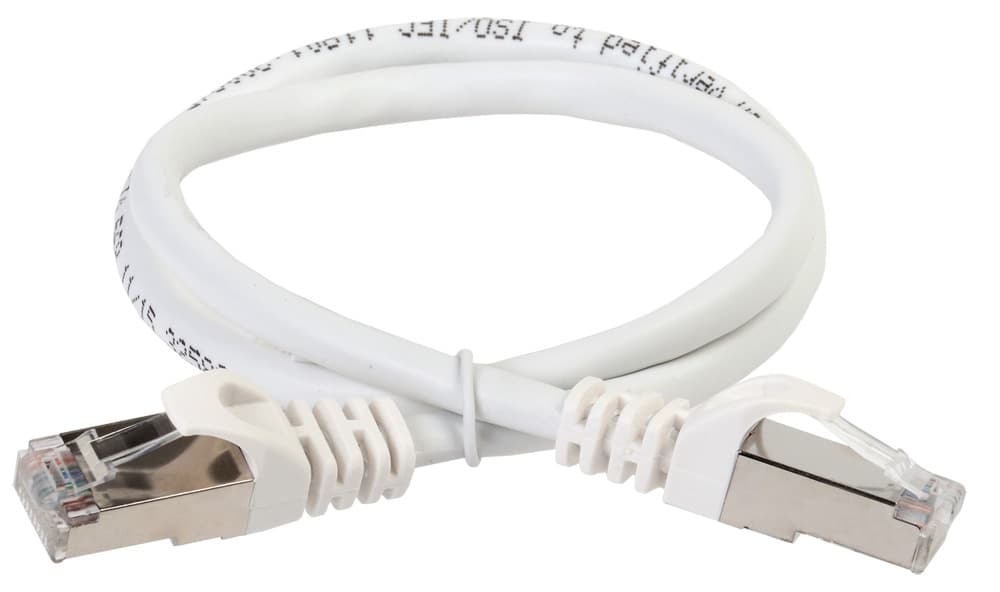 Патч-корд категория .6A S/FTP LSZH 1м standart 50мкд белый