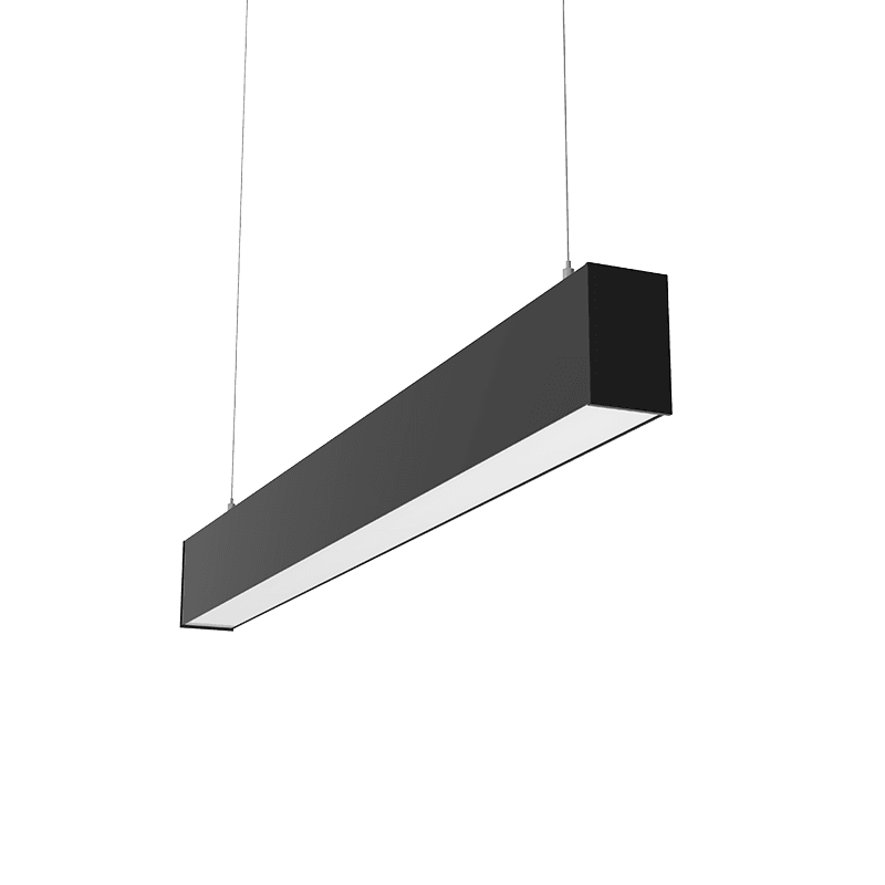 Светильник светодиодный X-line 1 м 30 Вт одиночный подвесной1003x63x100 мм IP40 RAL9005 черный муар Tunable White (3000-6500K) с рассеивателем OPAL с декоративным проводом 1 м и комплектом подвесов 1 м диммируемый по протоколу DALI аварийный автономный постоянного действия