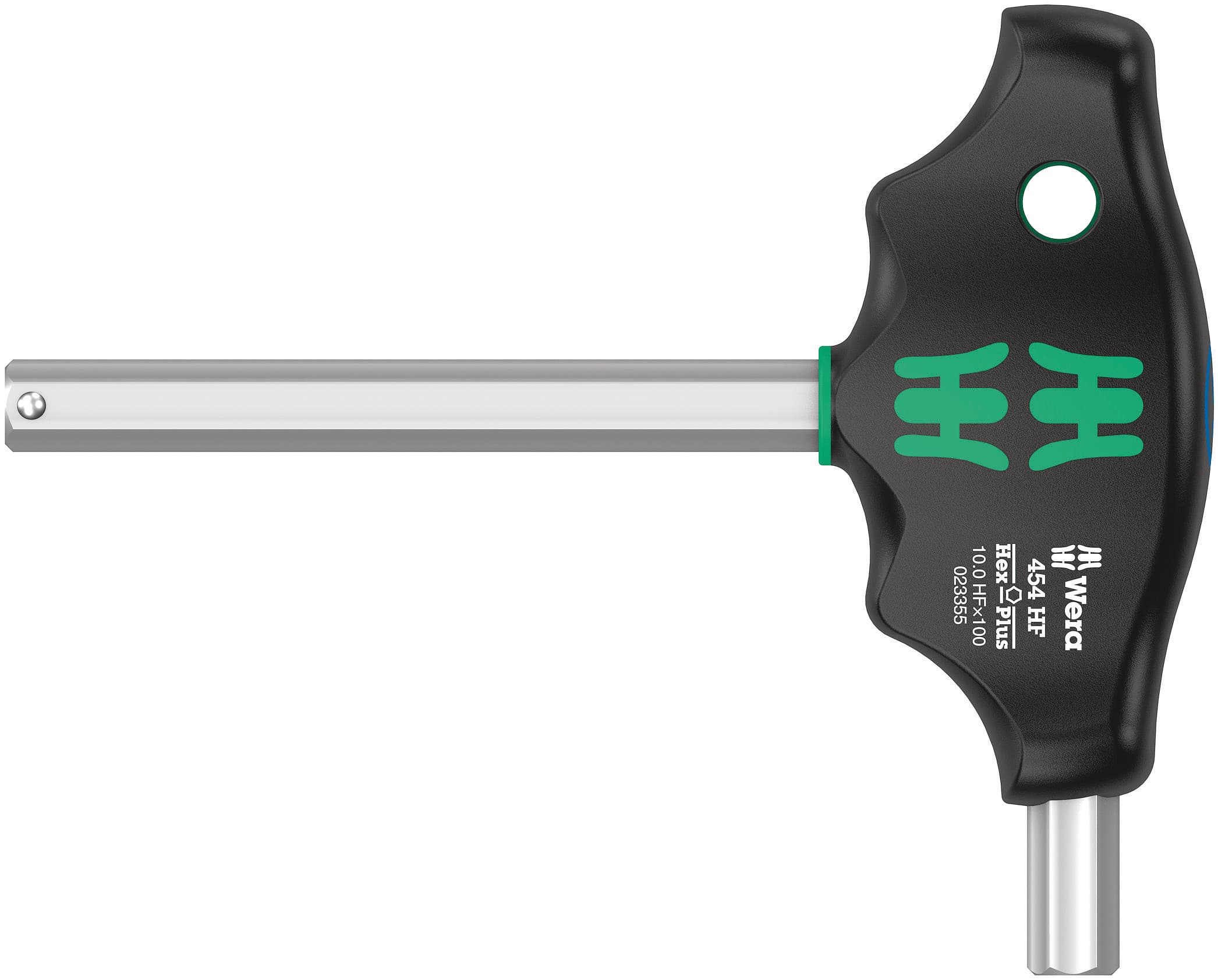 Отвёртка шестигранная 454 Hex-Plus HFс Т-образной рукояткой с функцией фиксации крепежа 10X100 мм с дополнительным коротким рабочим концом
