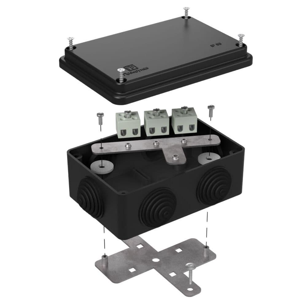 Коробка огнестойкая для о/п 40-0340-FR1.5-6 Е15-Е120 RAL9005 120х80х50 (20 шт/кор)