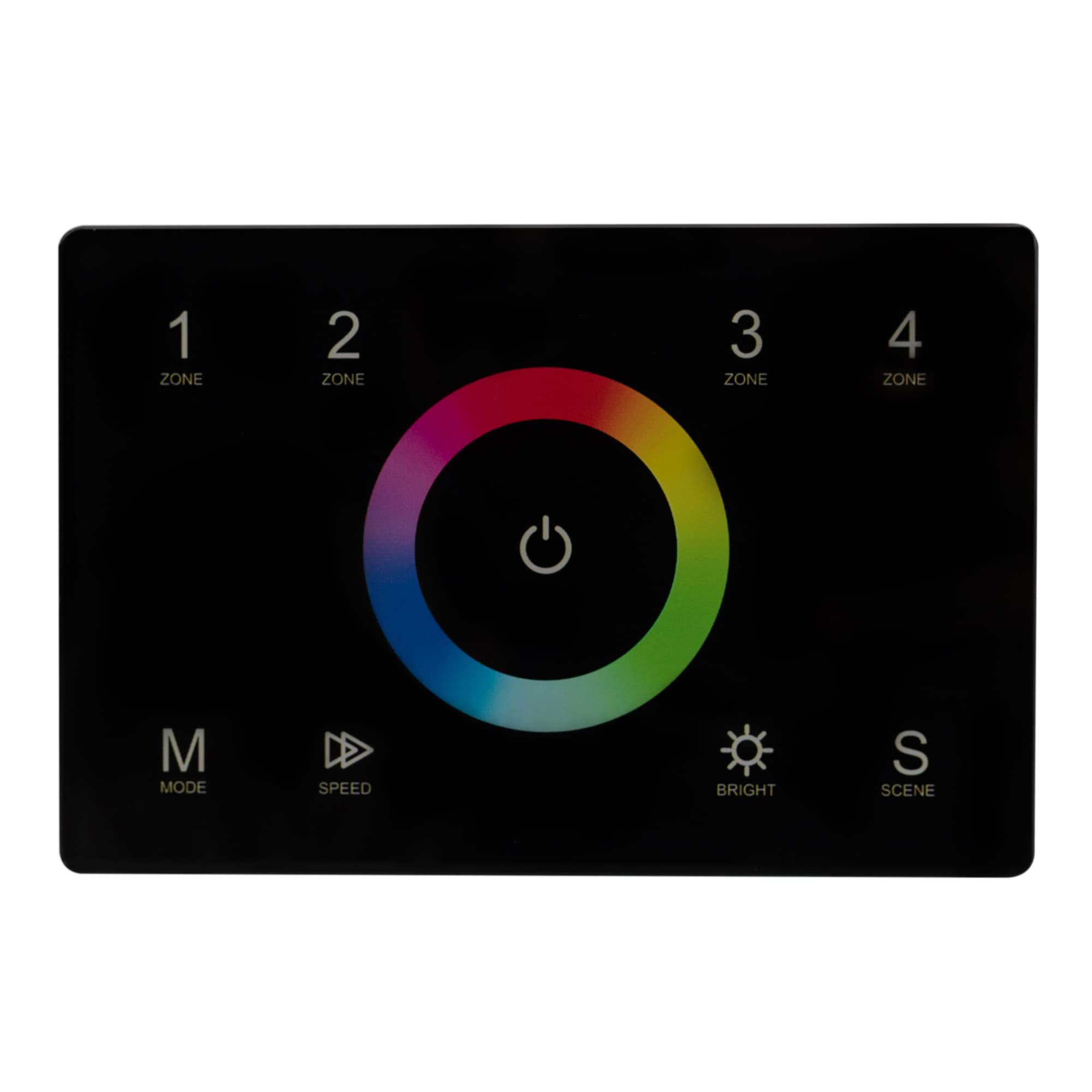 Панель Sens SMART-P83-RGB Black 230V, 4 зоны, 2.4G ARL, IP20 пластик, 5 лет