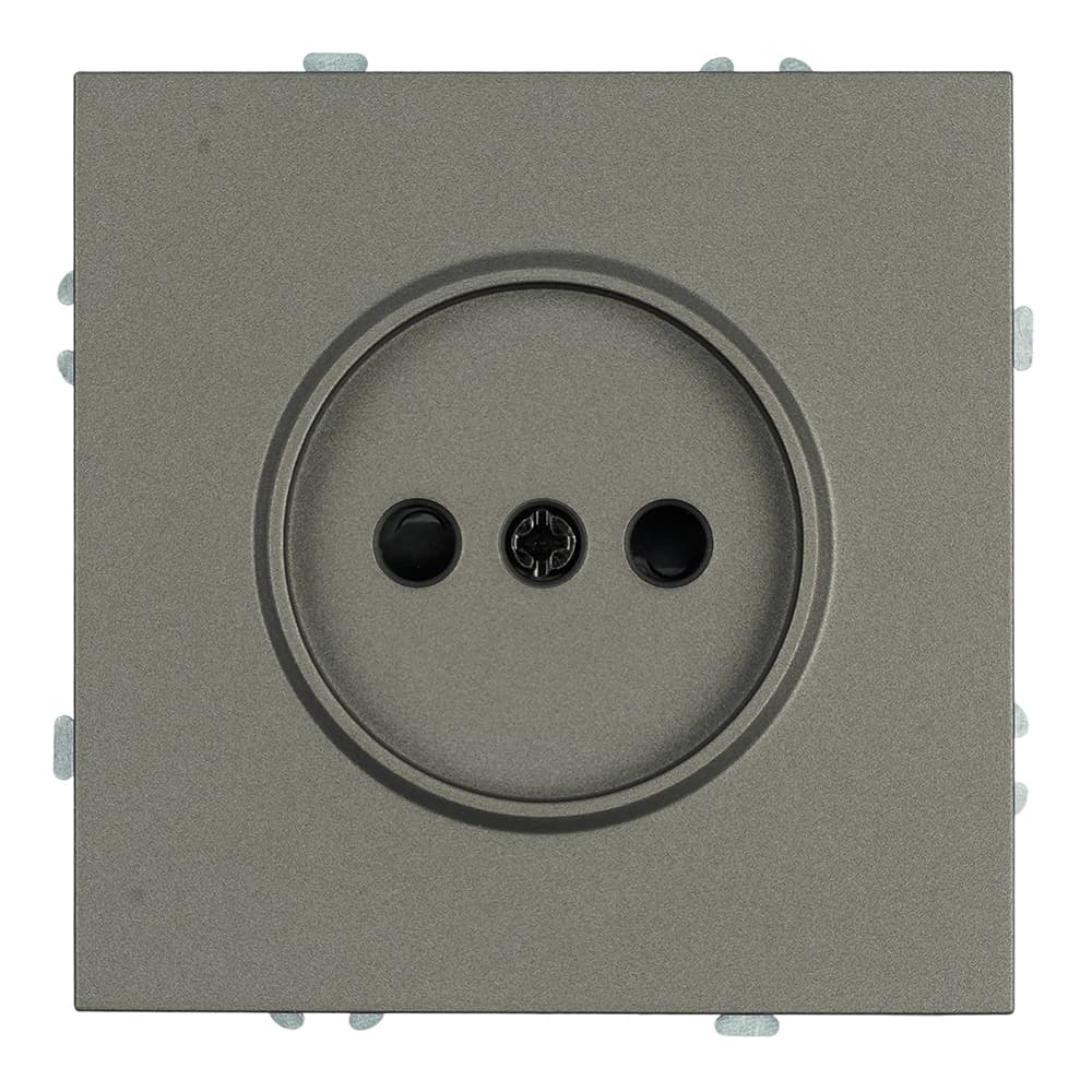 Розетка 1-местная с защитной шторкой б/з (механизм) 250В 16А антрацит soft touch серия Эмили STEKKER