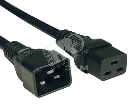 Кабель питания IEC 320 C19 - IEC 320 C20 3x1.5 16A прямая вилка 0.5 м