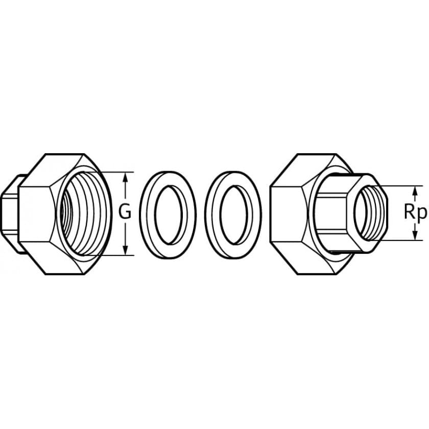 Комплект чугунных гаек 1' F UNION KIT