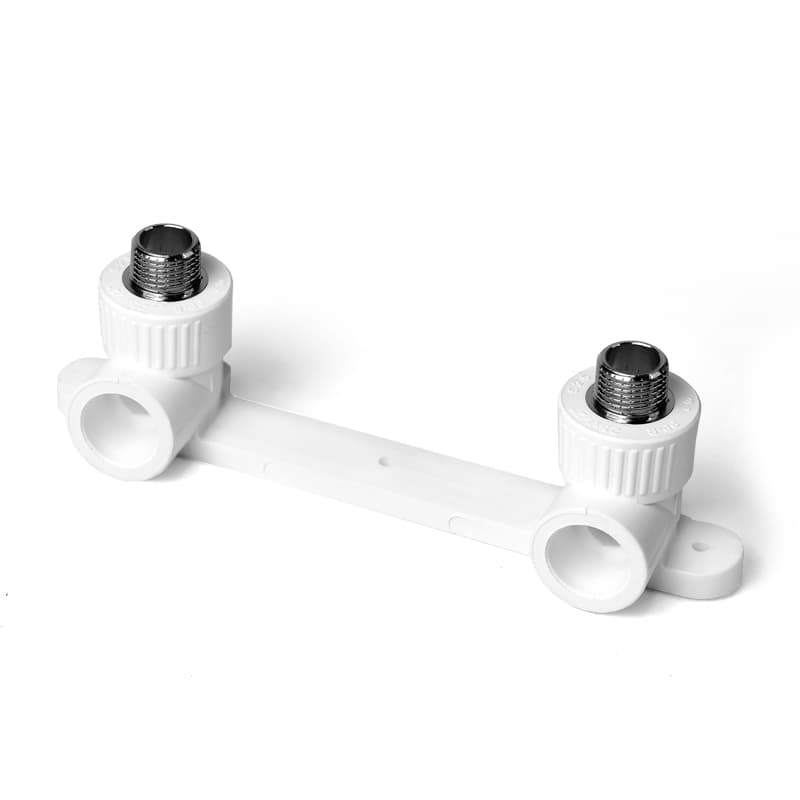 Планка монтажная 25x1/2' НР для смесителя, с водорозетками, полипропиленовая PPR белая