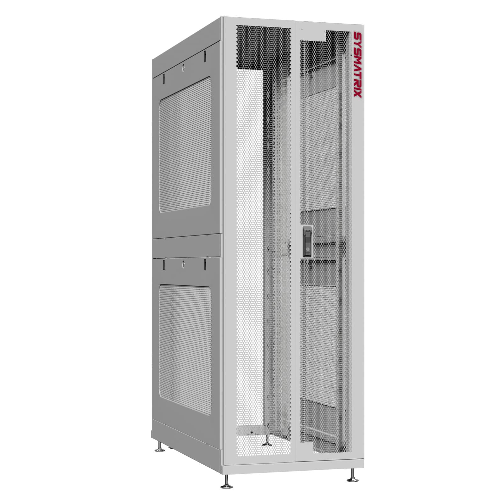 Шкаф серверный 42U 600х1070 передняя дверь: двустворчатая перфорированная IP20. задняя дверь: без. боковые панели: перфорированные. цвет: серый RAL7035 