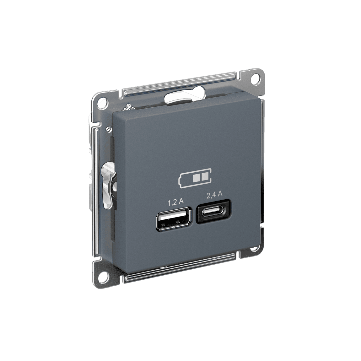 РОЗЕТКА USB ATLASDESIGN A+С, 5В/2,4А, 2х5В/1,2А, механизм, ГРИФИЛЬ