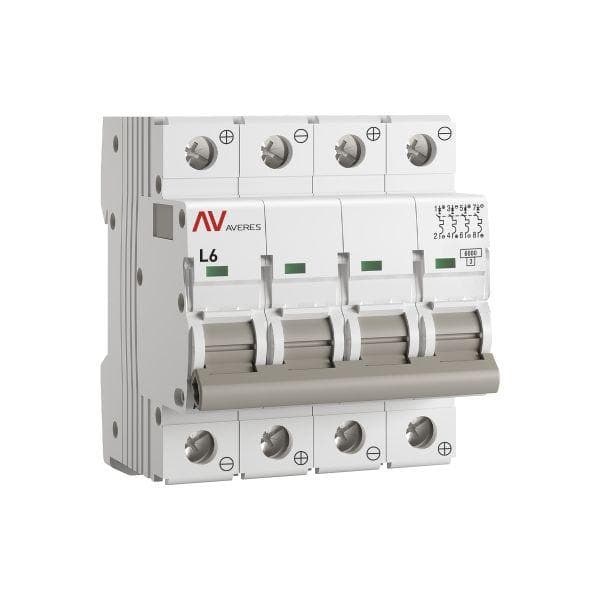 Выключатель автоматический AV-6 DC 4P 6A (L) 6kA AVERES