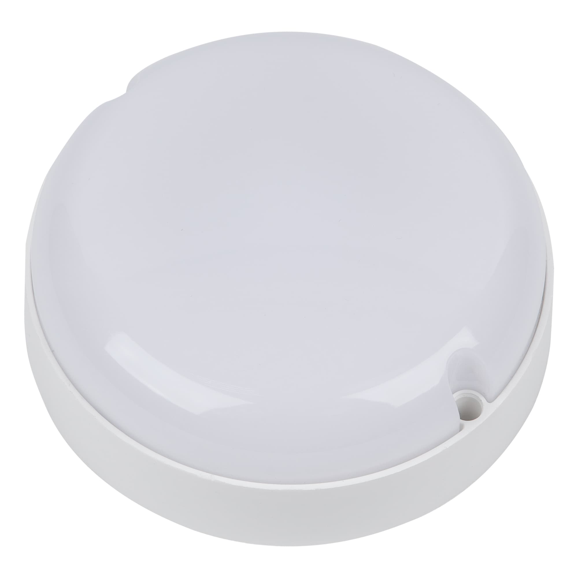 Светильник светодиодный ULW-Q243 12W/6500К/NL SENSOR IP65 WHITE  влагозащищенный, с датчиком освещенности и движения. Дежурный/основной режимы. Круг. Дневной свет(6500K). Диаметр 135мм. Белый