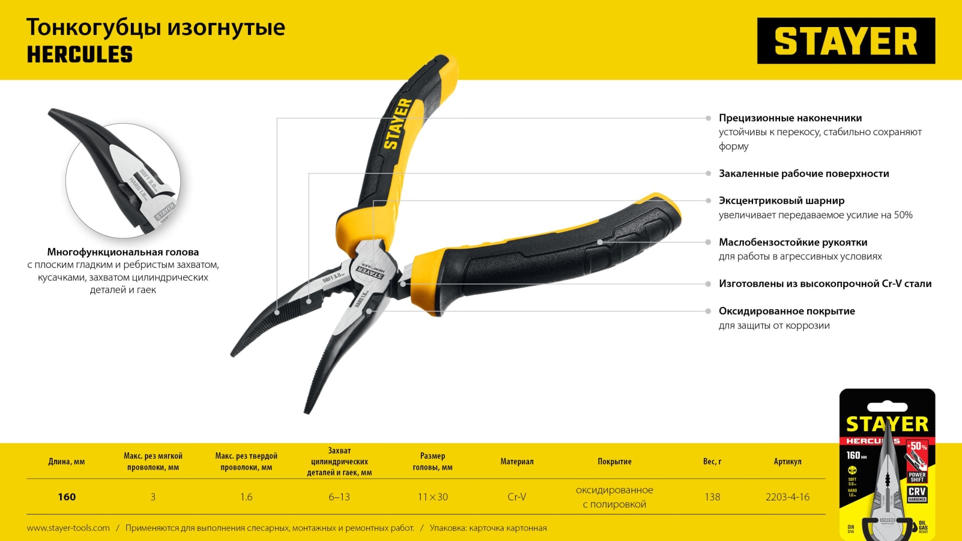 Плоскогубцы Hercules 160 мм