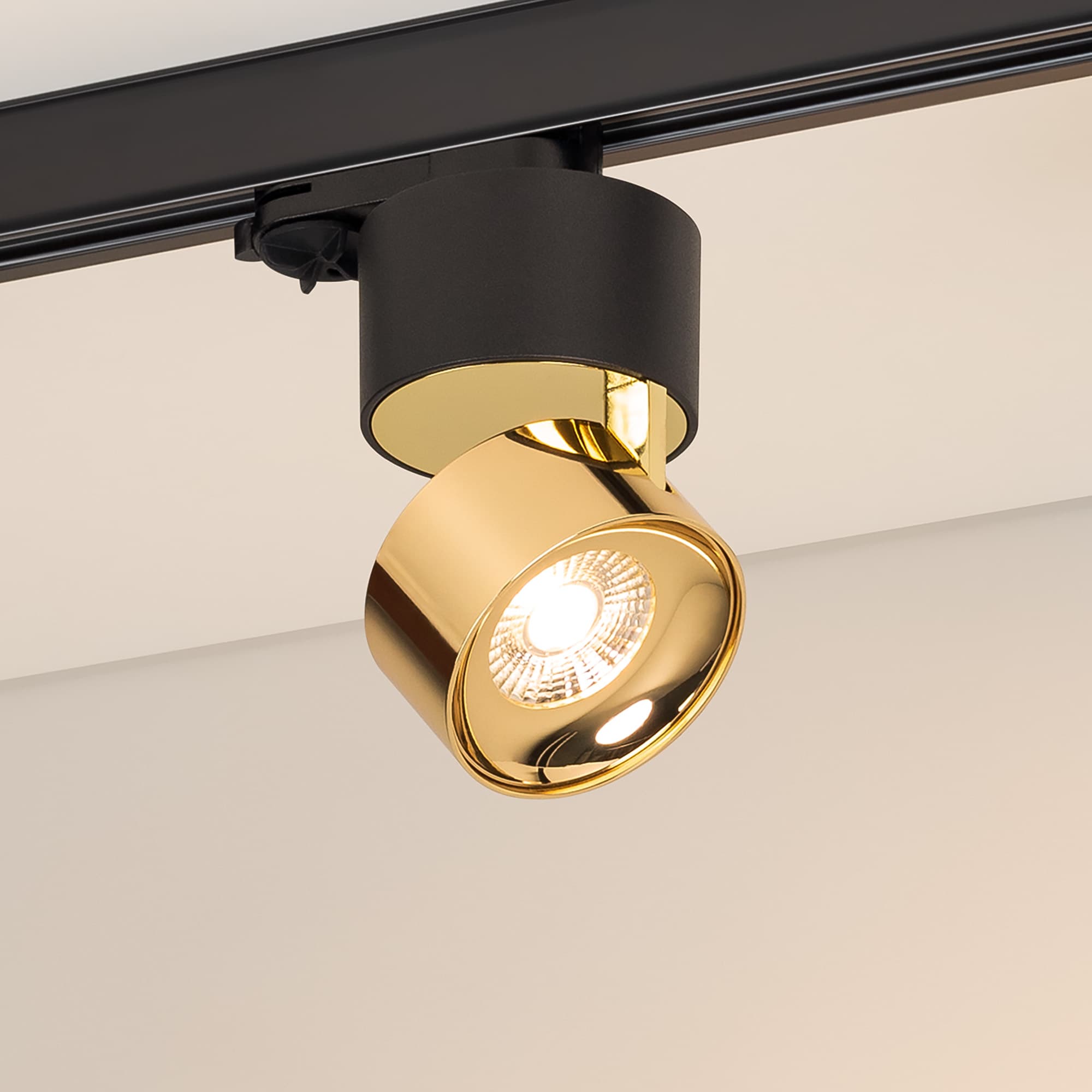 Светильник светодиодный трековый SP-PLURIO-TRACK-4TR-R77-9W Warm3000 (BK-BRS, 36 deg, 230 В) (ARL, IP20 Металл, 3 года)
