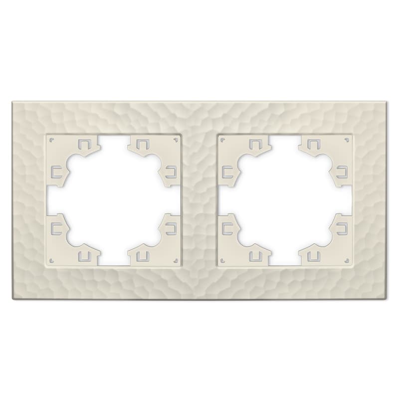 Рамка фактурная 2 поста универсальная UNIVersal Афина слоновая кость (ivory) (еврослот)