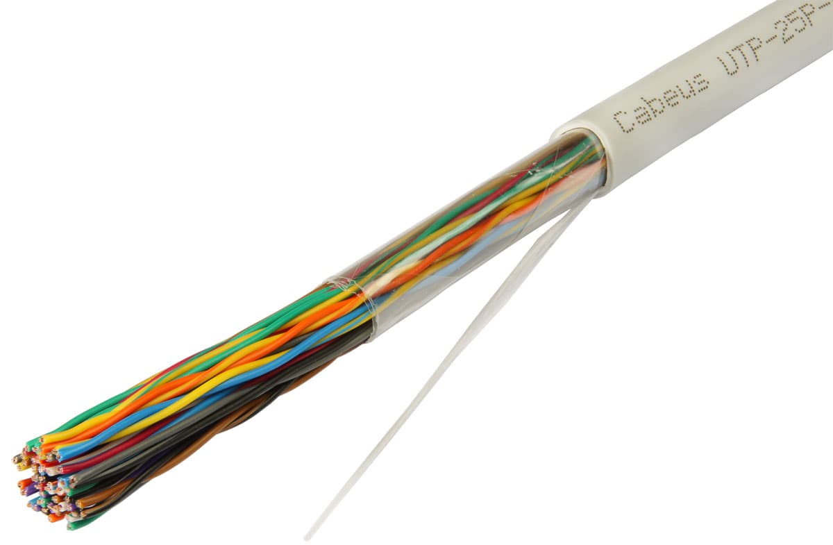 Витая пара U/UTP Cat 3 25 пар 24 AWG solid PVC нг(А)-LS