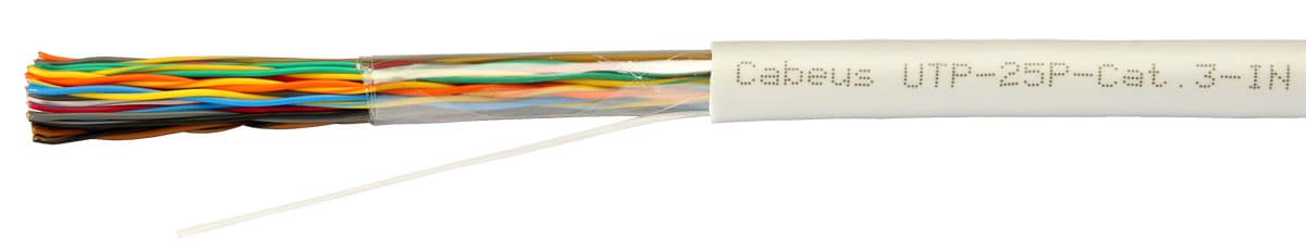 Витая пара U/UTP Cat 3 25 пар 24 AWG solid PVC нг(А)-LS