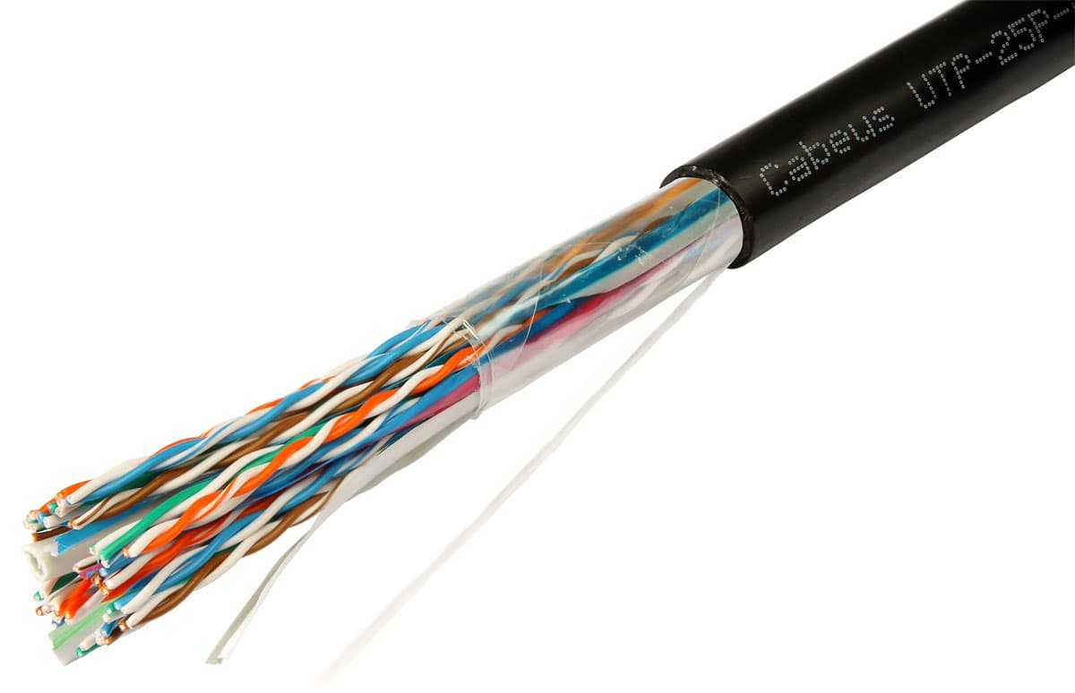 Витая пара U/UTP Cat 5 25 пар 24 AWG solid OUT UV PE