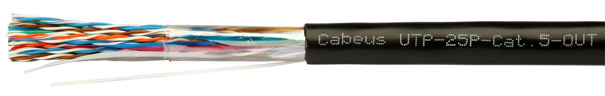 Витая пара U/UTP Cat 5 25 пар 24 AWG solid OUT UV PE