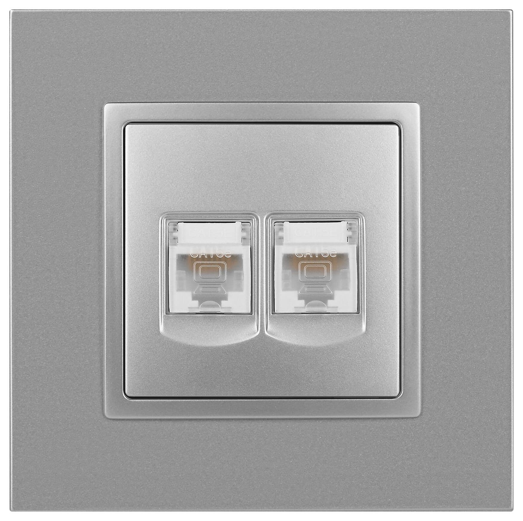 Розетка 2хRJ45, Эра Elegance, алюминий, 14-3108-03