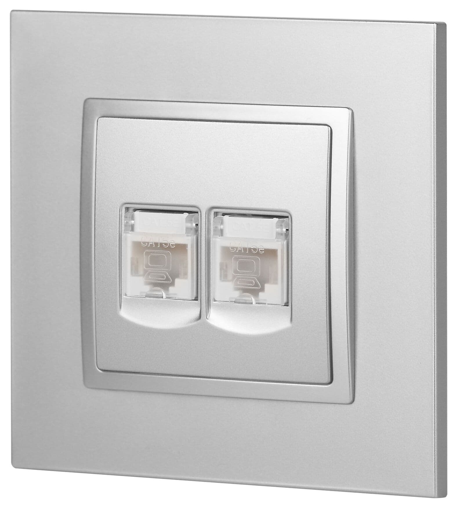 Розетка 2хRJ45, Эра Elegance, алюминий, 14-3108-03
