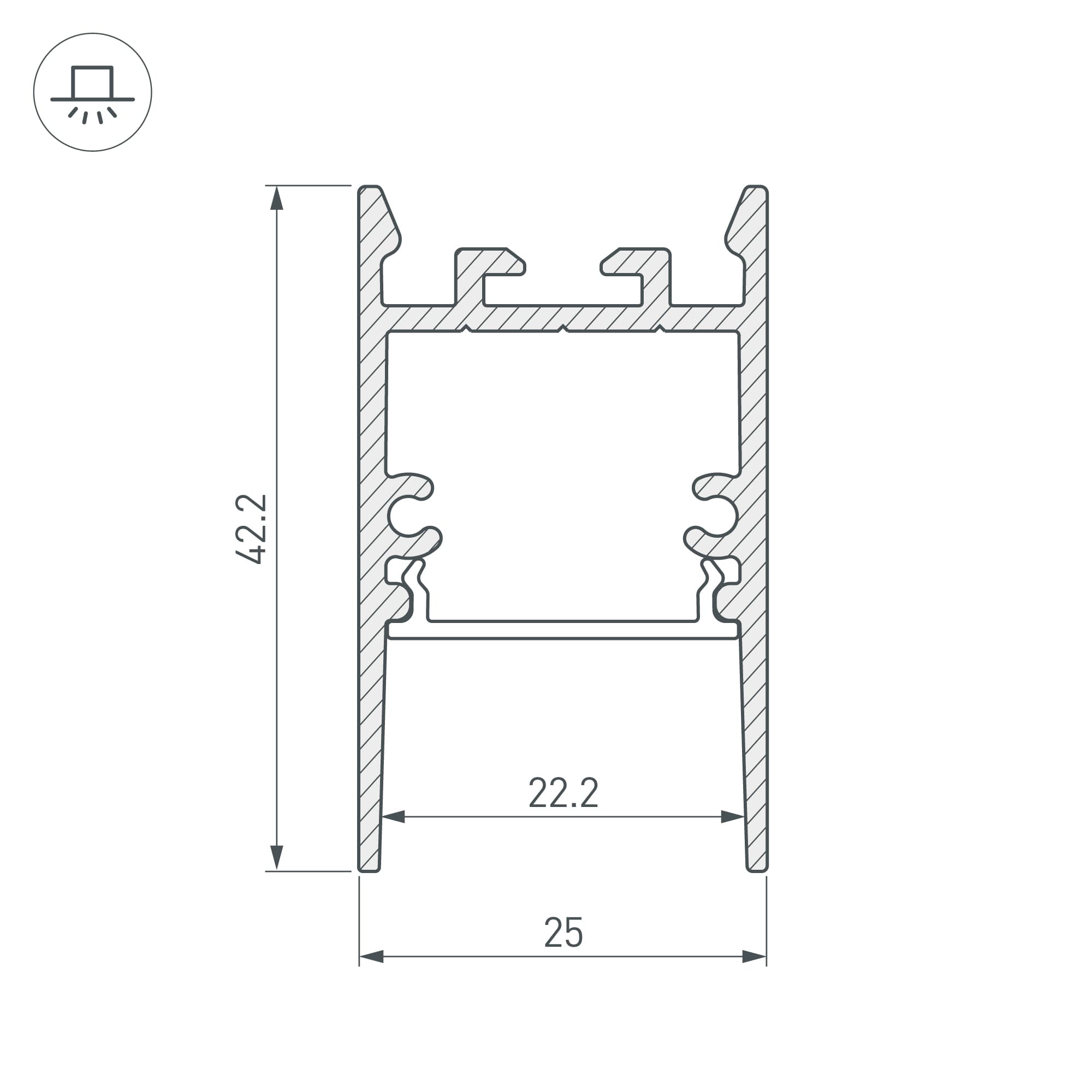 Профиль SL-COMFORT-2542-2000 ANOD (ARL, Алюминий)