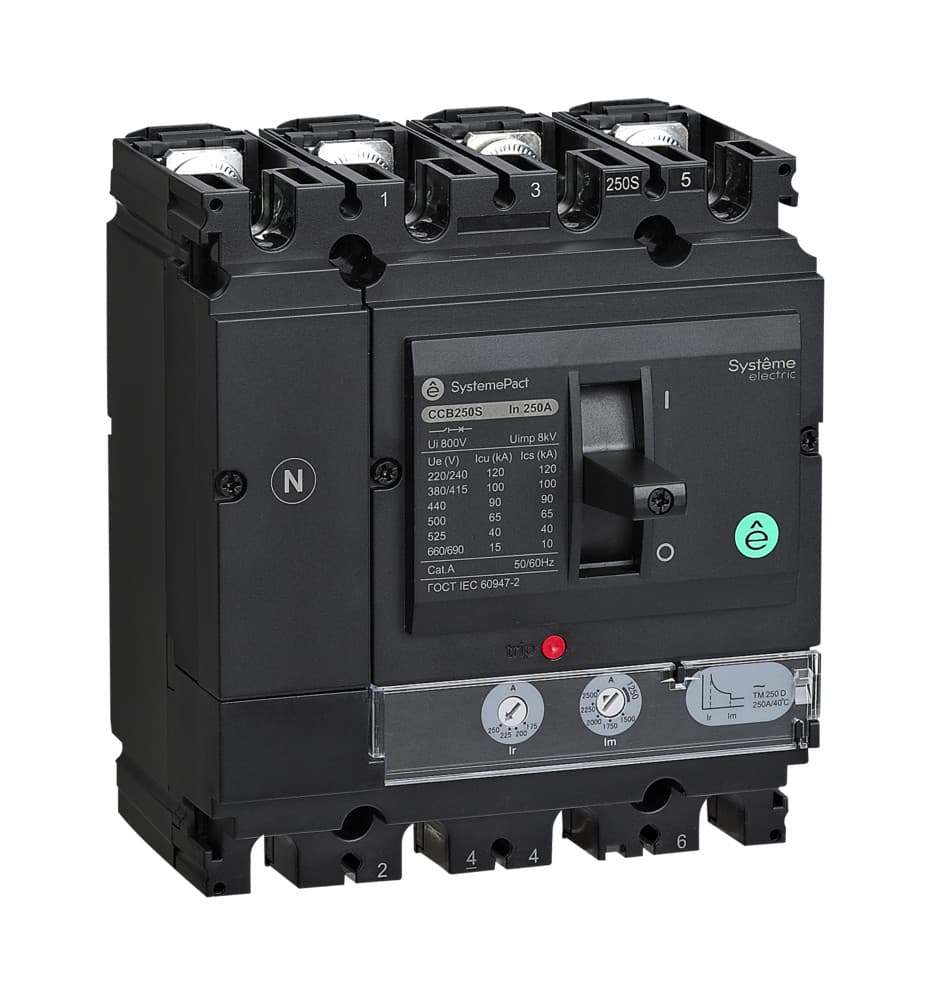 Выключатель автоматический литой корпус SYSTEMEPACT CCB250 150KA 4P4D TMD250 рычаг