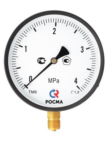 Манометр общетехнический осевой ТМ-510Т.00 0... 1,6MPa M20x1.5 100 мм кл.т 1.5 Зав.№.O2 Очистка под кислород