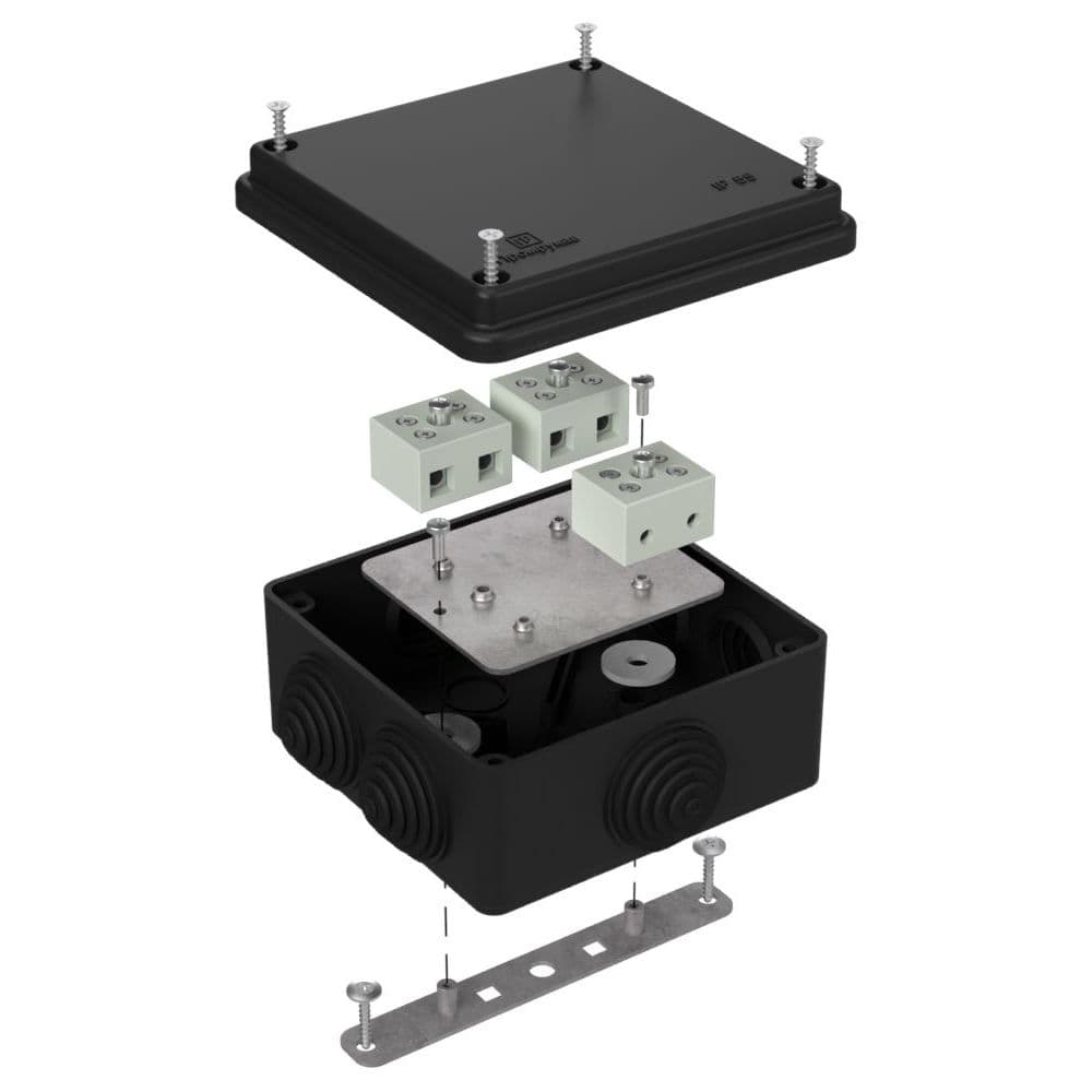 Коробка огнестойкая для о/п 40-0300-FR6.0-6 Е15-Е120 RAL9005 100х100х50 (14 шт/кор)