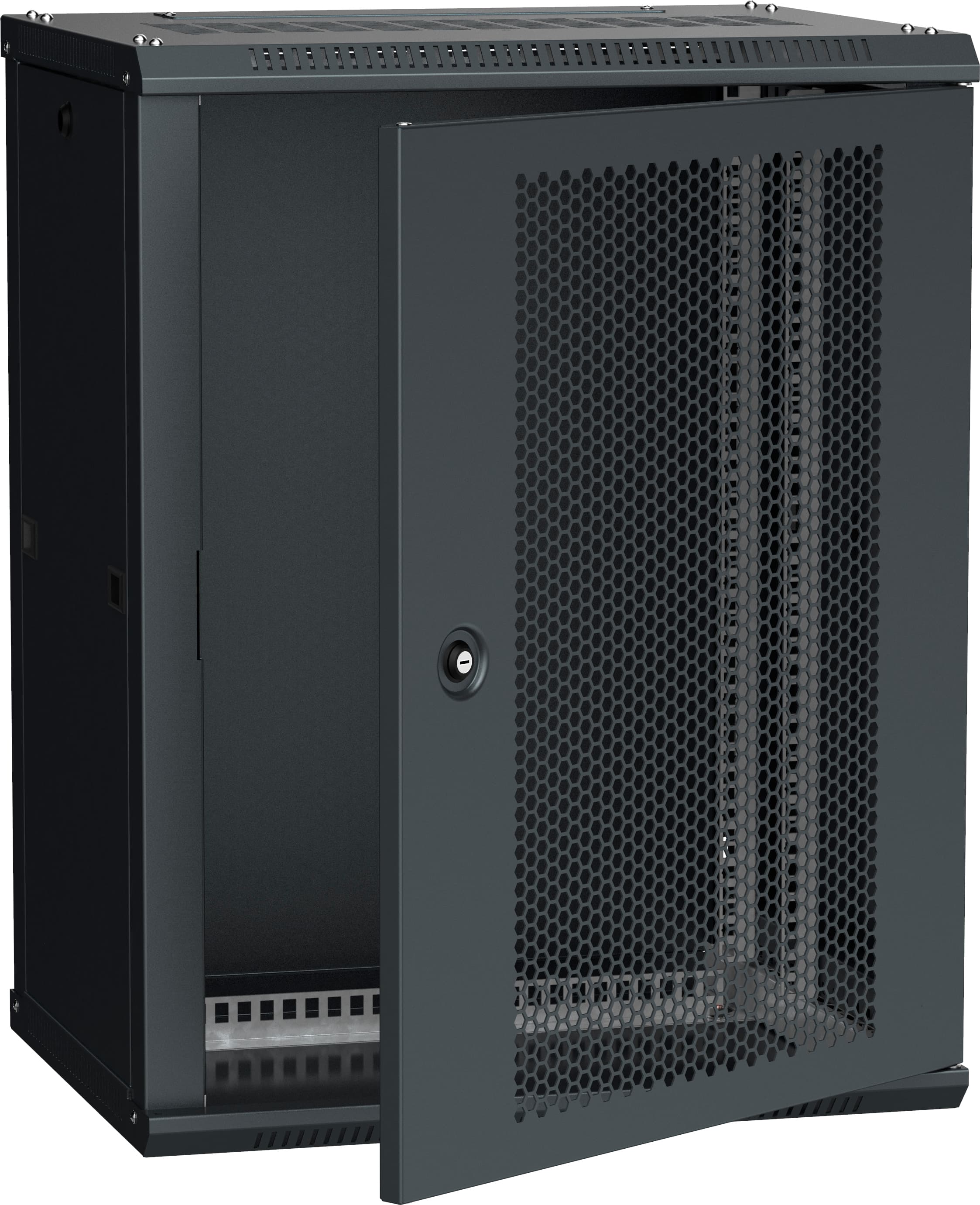 Шкаф LINEA W 18U 600x450 мм дверь перфорированная RAL9005