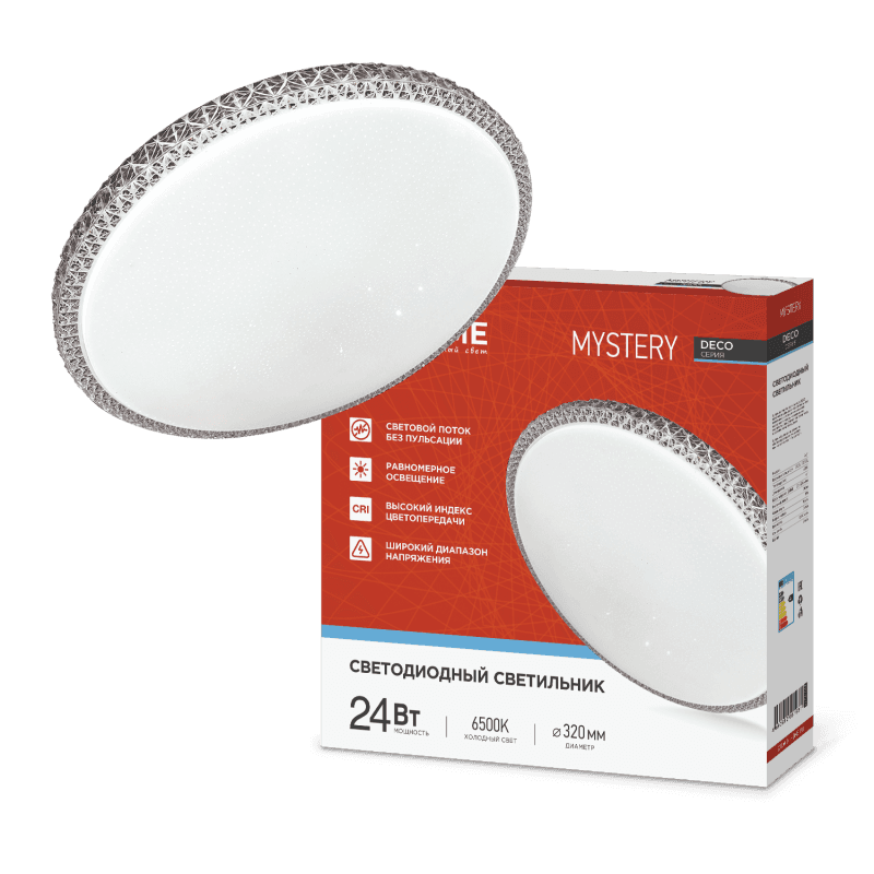 Светильник светодиодный серии DECO MYSTERY 24Вт 230В 6500К 2160Лм 320х62мм IN HOME