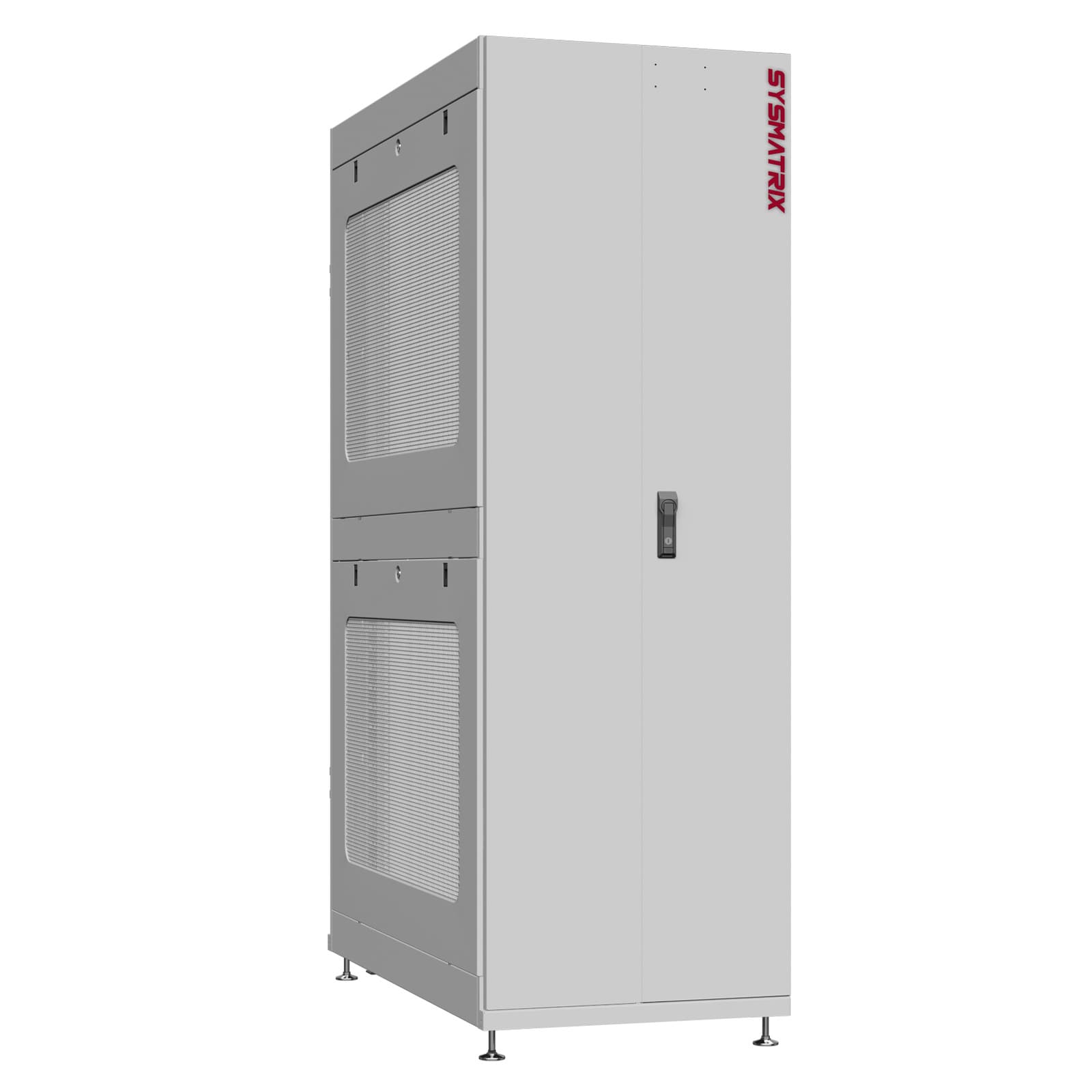 Шкаф серверный 48U 800х1070 передняя дверь: двустворчатая глухой металл IP51. задняя дверь: без. боковые панели: перфорированные. цвет: серый RAL7035