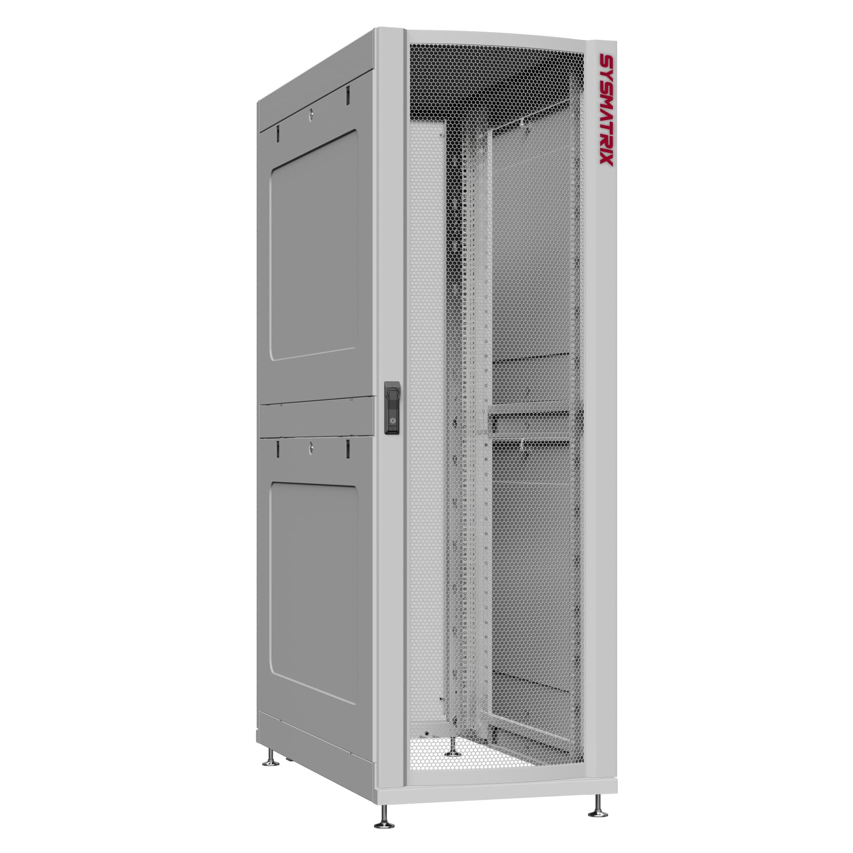 Шкаф серверный 45U 600х1200 передняя дверь: одностворчатая перфорированная IP20. задняя дверь: двустворчатая глухой металл IP51. боковые панели: глухой металл. цвет: серый RAL7035
