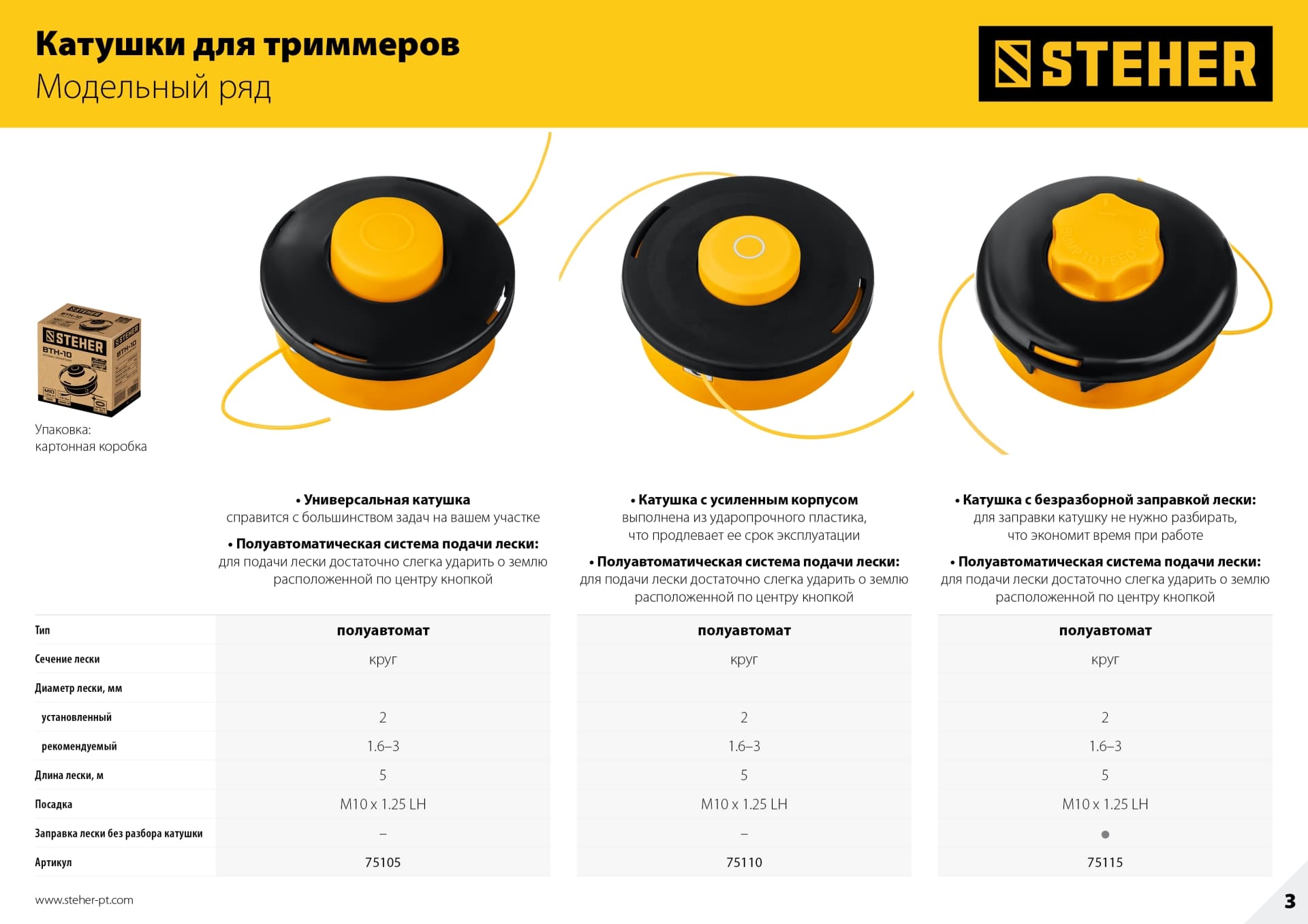 Катушка для триммера BTH-10R, М10x1.25 LH