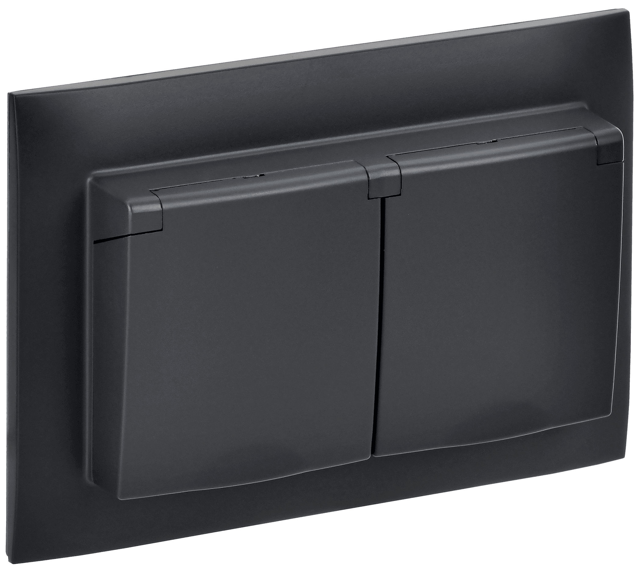 SKANDY Розетка 2-местная и крышкой 16А в сборе IP44 SK-R12Bl черный IEK