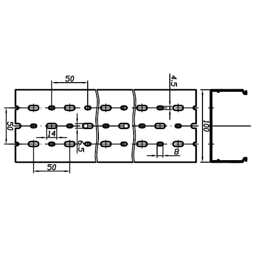 Короб перфорированный RL6 100x40 серый QUADRO