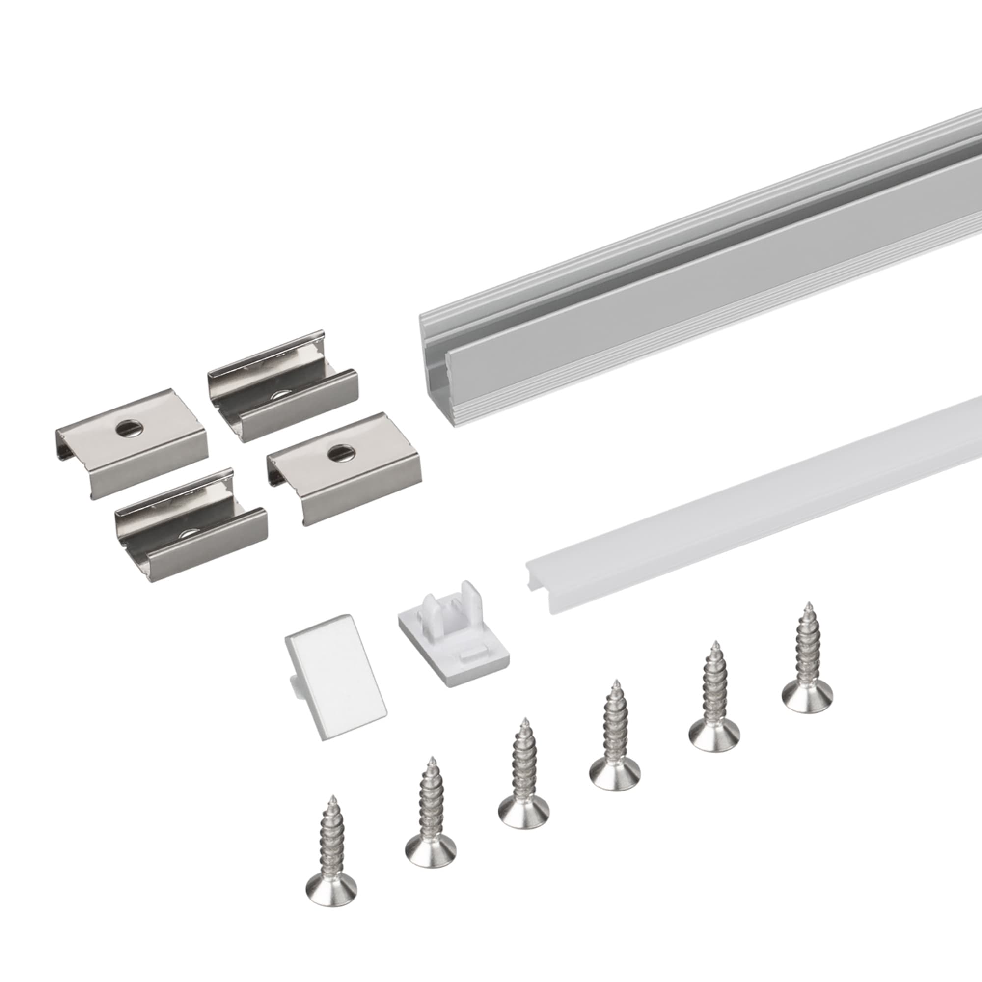 Профиль с экраном SL-MINI-8-H12-2000 ANOD+OPAL (Алюминий)