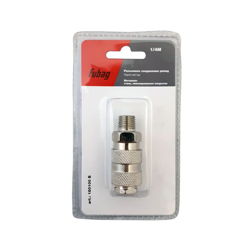 Соединение разъемное рапид (муфта) 1/4''M наруж.резьба блистер 1 шт