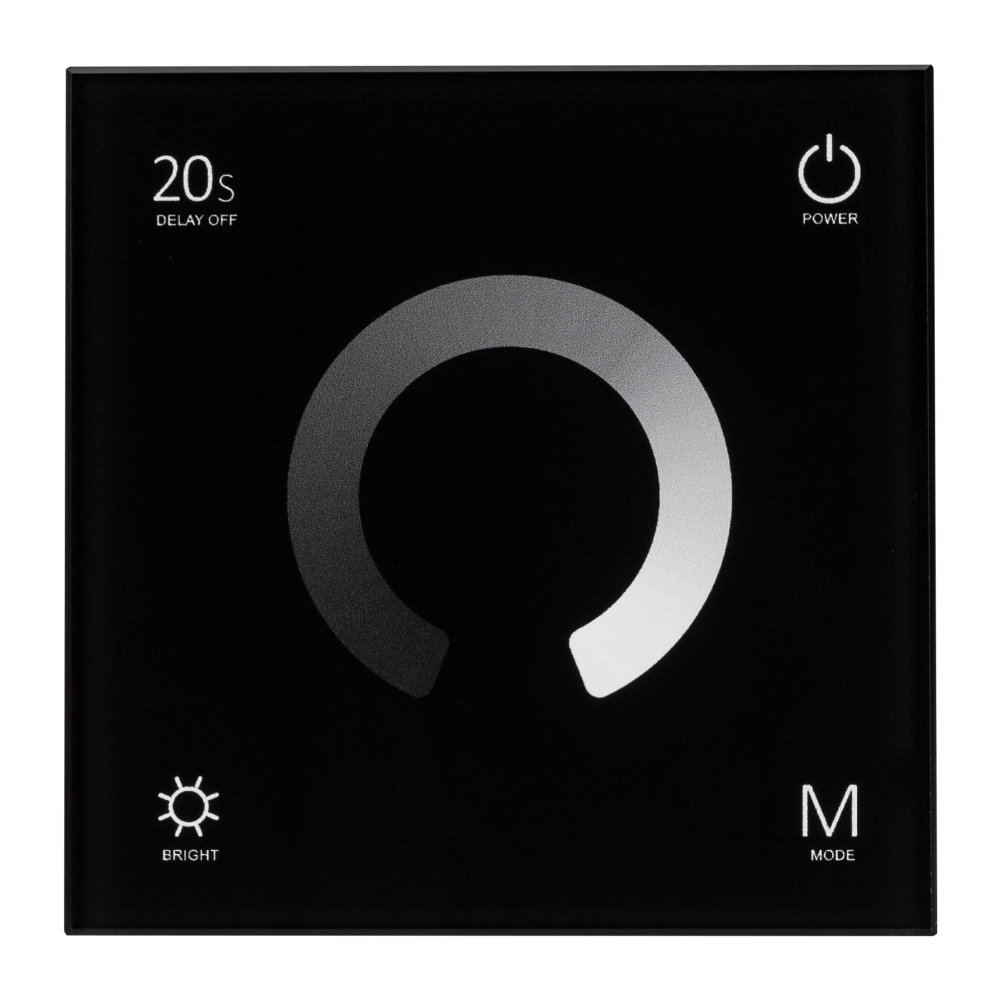 Панель SMART-P4-DIM-G-IN Black 12-24V, 4x3A, Sens, 2.4G IP20 пластик, 5 лет