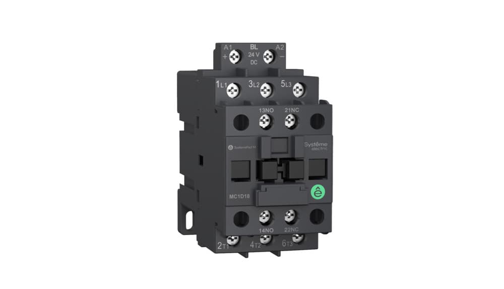 КОНТАКТОР MC1D 3P 18A НО+НЗ 24VDC С ПОНИЖЕННЫМ ТОКОМ ПОТРЕБЛЕНИЯ КАТУШКИ